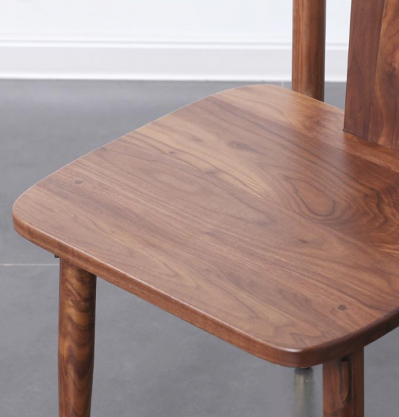 高密家具 黑胡桃木餐椅 休闲椅