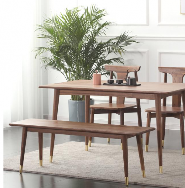 高密家具 黑胡桃木餐椅 休闲椅